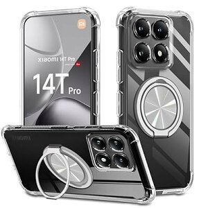 Xiaomi 14T Pro �P�[�X 360°��]�X�^���h �����O�t�� �J�o�[ �X�^���h�@�\ �c�����Ή� TPU �ی�P�[�X �V�F�� �N�o�[ �\�t�g �ϏՌ��� �X�g���b�v�z�[���t�� �����V�F�� �V���I�~ 14T Pro �X�}�z�P�[