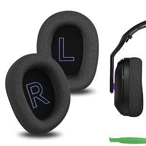Geekria �C���[�p�b�h Comfort �݊��� �p�b�h ���W�N�[��Logitech G522 Lightspeed Wireless �w�b�h�z���ɑΉ� �p�b�h �C���[/�C���[�J�b�v���b�V���t�@�u���b�N(�u���b�N �t�����[�O���[)