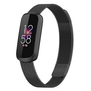 Fitbit Luxe ��p�o���h �����x���g �X�e�����X�| �X�g���C�v �ȒP���t�� �������߉\ �h�� �y�� ���������u���X���b�g �����x���g For Fitbit Luxe (�u���b�N)