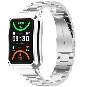 [PONATTENO] For OPPO Band 2��p�x���g �����p�o���h �ی�t���[����̌^ �X�e�����X�|�� ������ �r�W�l�X�� �ȒP���t�� �������ߍH��t�� (�V���o�[)