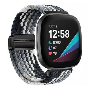 �Ή� Fitbit Versa 4/Versa 3/Fitbit Sense 2/Sense �����p�x���g�A�\�t�g�i�C���� �X�|�[�c�E�H�b�`�o���h�A���߉\�ȃ}�O�l�b�g�o�b�N���t�� �r���v�o���h �ʋC�� �j�����p