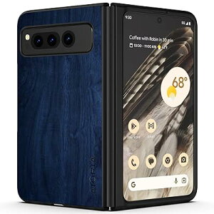 Aioria �t�H���P�[�X �݊������� Google Pixel Fold 5G �E�b�h�p�^�[�� �X�^�C���b�V���ŏ�v�Ȍg�ѓd�b�P�[�X ���ӂ�� �ؖڕ� �ی� (dark blue)