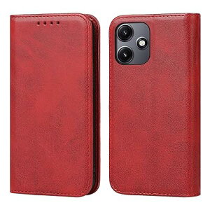BonwFzin �K�p Xiaomi Redmi 12 5G XIG03 �P�[�X �蒠�^ �t���b�v �X�}�z�P�[�X �V���I�~ ���b�h�~ 12 5G A401XM �蒠�J�o�[ Redmi125G �g�уJ�o�[ PU ���U�[ �x���g�Ȃ� �}�O�l�b�g �J�[�h��