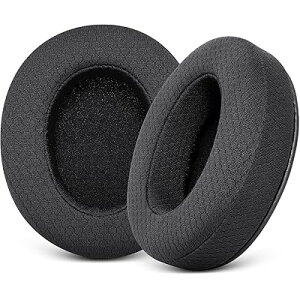 Sony MDR 7506�p�����p�C���[�p�b�h - GVOEARS �C���[�p�b�h ���b�V���t�@�u���b�N�N�b�V���� MDR V6 V7 MDR-CD900ST�w�b�h�t�H���p �ᔽ���f��(�u���b�N)