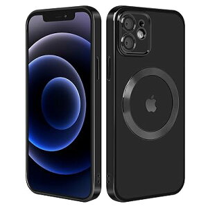 iPhone12 �P�[�X �ϏՌ� Magsafe�Ή� ���ϖh�~ �ČRMIL�K�i�擾 �w��h�~ 2023�N�V�^ �����Y�ی�iPhone 12 �p �P�[�X ���C�����X�[�d�Ή� 6.1�C���` (�u���b�N)