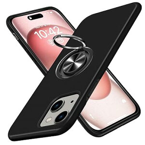 GTUJWN �P�[�X �Ή� iPhone 15 Plus �p�� �P�[�X �����O�t�� TPU �ϏՌ� �ԍڃz���_�[ �X�^���h�@�\