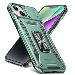 PNEWQNE �Ή� iPhone 15 Plus �p�̃P�[�X �����O�t�� �Ռ��z�� �ϏՌ� �X�^���h�@�\ �ČRMIL�K�i �A