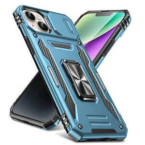 PNEWQNE �Ή� iPhone 15 Plus �p�̃P�[�X �����O�t�� �Ռ��z�� �ϏՌ� �X�^���h�@�\ �ČRMIL�K�i �A