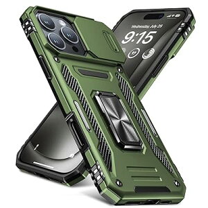 PNEWQNE iPhone 16 Pro Max �p�P�[�X �����O�t�� �Ռ��z�� �ϏՌ� �X�^���h�@�\ �ČRMIL�K�i �A�C�t�H
