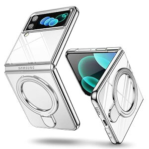 HAYNJWSLB Galaxy Z Flip4 5G �Ή� �P�[�X �����O�t�� �N���A ���b�L���H �ϏՌ��J�o�[ �X�^���h�@�\