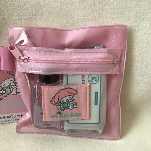 サンリオ マイメロディ マイメロ ハンドジェル &ウェットティッシュ ポーチ入り