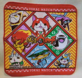 妖怪ウォッチ　プチタオル）ジバニャン　ミニタオル　赤　バンダイ