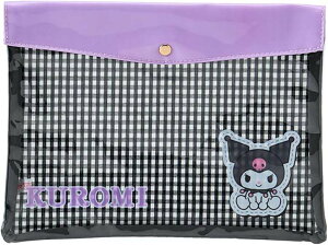 クロミ Kuromi クリアフラットケース A5サイズ チェック柄 書類や手帳