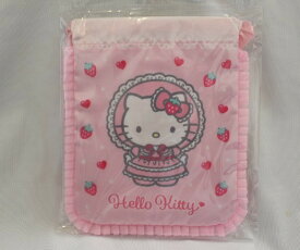 ハローキティ ラブリーフリル　巾着 ロリータ キティ　ピンク　いちご