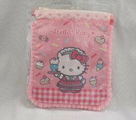 ハローキティ ラブリーフリル　巾着 メイド　キティ　スイーツ