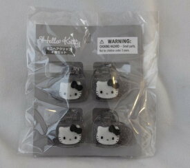 ハローキティ キティ　ミニヘアクリップ 4個セット ブラック　ハート型