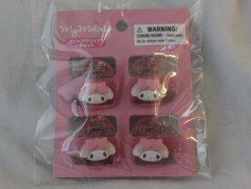 マイメロディ ミニヘアクリップ 4個セット マイメロ　クリップ　クリア　ハート型