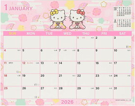 キティ シートカレンダー 2026 ハローキティ 卓上 622265