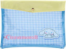 シナモン　シナモロール　クリアフラットケース 　書類 A5サイズ チェック柄