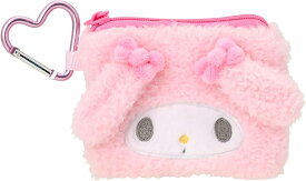 マイメロディ　ボア　 ミニポーチ マイメロ149144　フェイス型　カラビナ付き