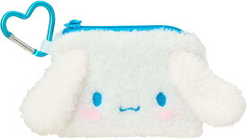 シナモロール　シナモン　フェイス型　ポーチ　カラビナ付き　ミニポーチ 149179