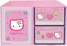 ハローキティ ペンスタンド付き プラチェスト　カオハナ　ピンク　チェスト