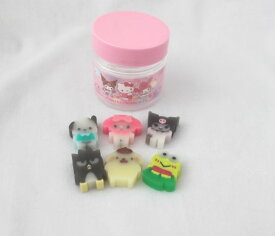 サンリオ　えらんでミニ字けし　キャンディー風　消しゴム　ピンク　2　マイメロ　　ポチャッコ　プリン　クロミ　バツ丸　けろっぴ