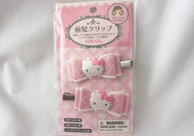 ハローキティ　キティ　前髪クリップ　ヘアクリップ　リボン