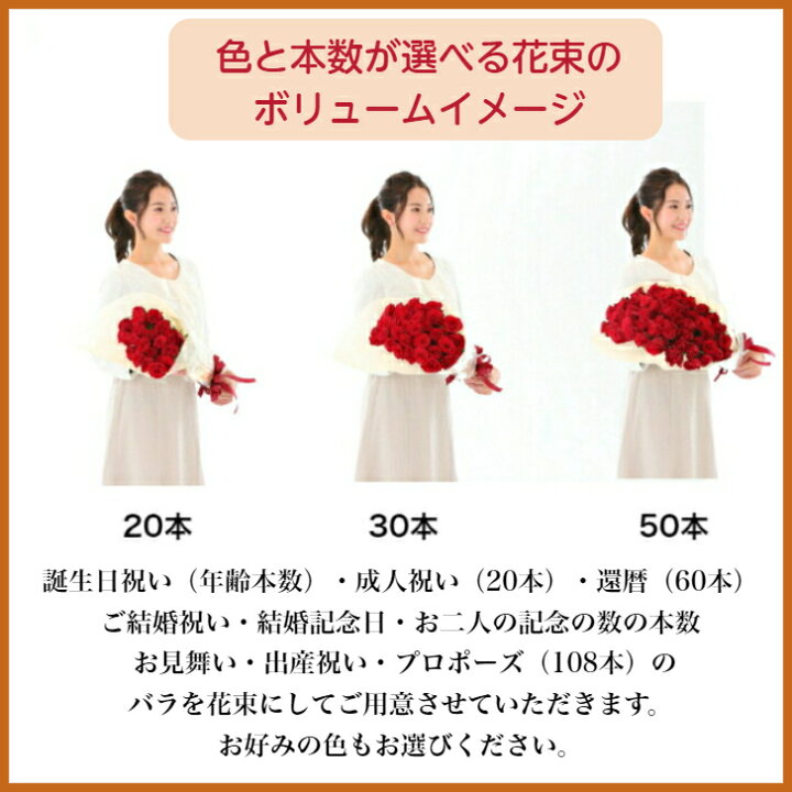 楽天市場 オレンジバラの花束フラワー ギフト お祝い 薔薇 30本 50本 60本 100本 母の日 入学祝い 父の日 誕生日 結婚記念日 プロポーズ クリスマス 表示価格は一本当たりのお値段です 送料無料 フラワーショップ Anniver Rose