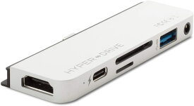 HyperDrive iPad Pro専用 6in1 USB-C Hub シルバー 正規品 HP16177 iPad Pro対応 拡張 6ポート 4K 持ち運びに便利 PD機能 HDMI変換アダプター USB 3.1ポート USB-Cポート usbcハブ 急速充電 60W Micro SD/SDカード HYPER++