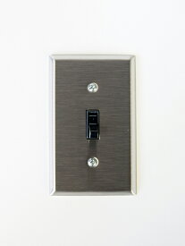 ステンレスヘアライン1口スイッチプレート(本体セット、プレートだけ選べます。)【片切/3路/アメリカンスイッチ】EATON USA COOPER