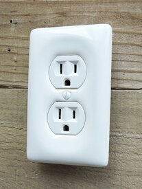 アメリカンタイプセラミック2口コンセントプレート/ホワイト(本体セット、プレートだけ選べます。)【片切/3路/アメリカンスイッチ】