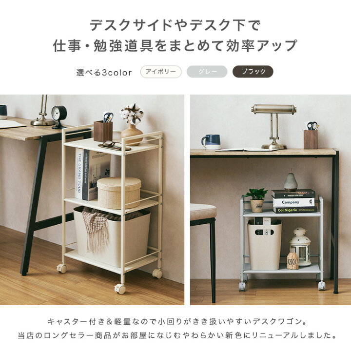 楽天市場】デスク下収納 デスクワゴン スリム サイドワゴン キャスター 