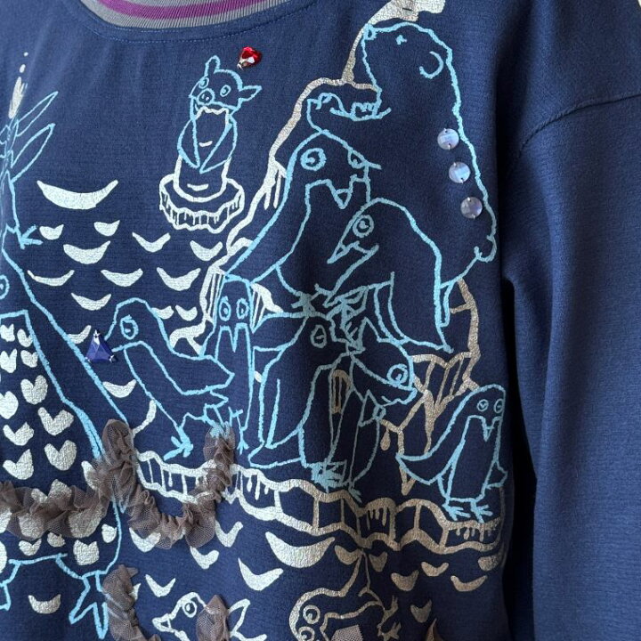 オレボレブラカットソー長袖ロンT 刺繍ブタさん可愛いアルベロベロ