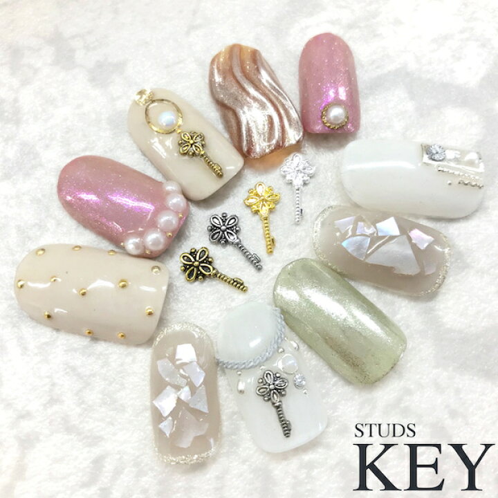 楽天市場 ワンポイントに スタッズ Key 10個入り Q1 ネイル ネイルアート ジェルネイル キー 鍵 デコ レジン アンティーク ネイルチャーム ネイルパーツ ネイル用品 ネイル用品 Annuum アニューム