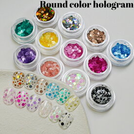 [Round color hologram 12種類] ネイル ネイルパーツ ネイル用品 ホロネイル ネイルアート