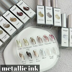 メタリックインク/ホワイトインク[インクリキッド] ネイル ネイルパーツ ネイル用品 セルフネイル インクネイル 大理石ネイル ニュアンスネイル ネイルアート リキッドインク 水彩画ネイル アルコールインク インク