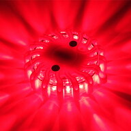 耐荷重対応充電式LED警告灯/発円灯・赤発光・9パターン発光（マグネット・充電器付）警告灯 点滅灯 作業…