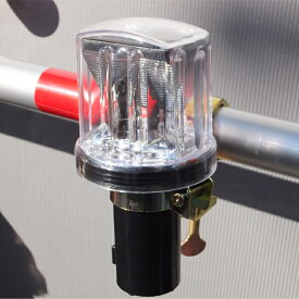 ソーラー工事+単管など取付金具セット・幅80mm（透明カバー/赤青同時点滅）