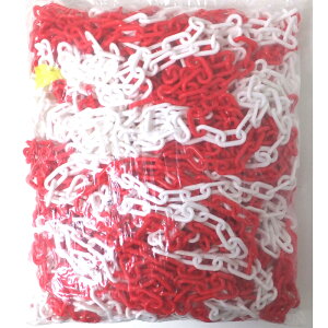 プラスチックチェーン・赤白・Φ6×50m