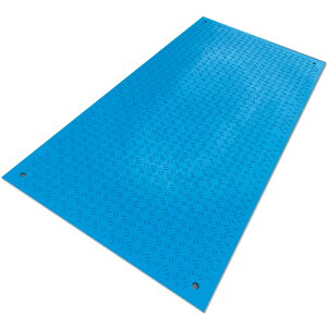 樹脂製敷板・ブルー・910×1,820mm×厚み8(6+2)mm・10枚セット(片面滑り止め・裏面フラットタイプ/Wターフ) マット 樹脂製マット 敷板 すべり止め付マット マットすべり止め 車両用マット マ