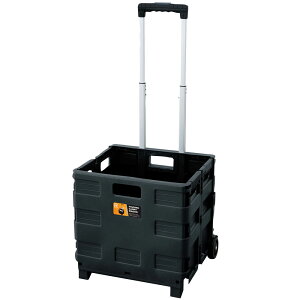 フォールディングキャリーワゴン・幅41cm×奥行33.5cm×高さ86cm(ブラック) アウトドア レジャー キャンプ 折りたたみキャリーワゴン キャリーワゴン 収納 キャスター付ワゴン 収納ケース