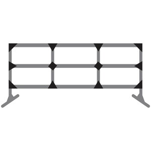 イレクター製フェンス・750×1800(ウォームグレー/ジョイントブラック) バリケード 安全柵 パイプバリケード パイプフェンス 樹脂製バリケード プラスチックバリケード 連結式バリケード