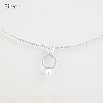 楽天市場 Silver925 クリスタル パールリングネックレス レディース アクセサリー ネックレス シルバー925 シルバー ゴールド ピンクゴールド パール リング クリスタル ホリデーコレクション ａｎｏｈ アクセサリー