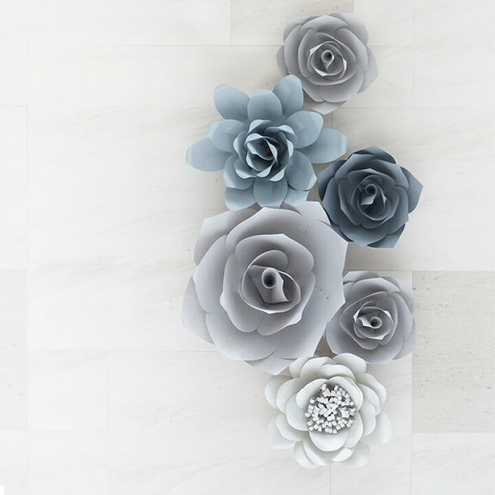 楽天市場 ジャイアントフラワー 手作りキット 6点セット グレー カラーミックスセット 結婚式やパーティーに ペーパーフラワー ジャンボ 飾り付け ウォールフラワー 紙 壁 アナザークルーウェディング 楽天市場 ジャイアントフラワー 手作りキット 6点セット グレー カラーミックスセット 結婚式やパーティーに ペーパーフラワー ジャンボ 飾り付け ウォールフラワー 紙 壁 アナザークルーウェディング