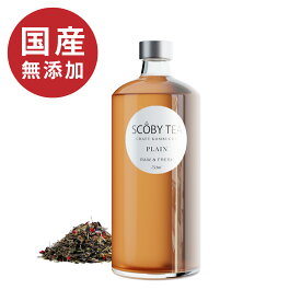 【送料無料】本物のコンブチャ プレーン味 無添加 オーガニック 紅茶キノコ SCOBY TEA PLAIN 750ml | スコビー 酵母菌 便秘 茶 スーパーフード ファスティング 酵素 お酢 ドリンク Kombucha コンブチャ クレンズ 生 酵母 健康 ギフト プレゼント ノンアルコール 敬老の日 秋