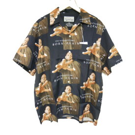 WACKO MARIA×THE NOTORIOUS B.I.G ワコマリア 国内正規 21SS S/S HAWAIIAN SHIRT ハワイアンシャツ アロハシャツ BIGGIE-WM-HI02 BLACK 黒 M【中古】