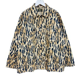 WACKO MARIA ワコマリア 国内正規 21AW LEOPARD ARMY SHIRT TYPE-1 レオパードアーミーシャツ ミリタリーシャツ 21FW-WMO-ML27 ヒョウ柄 BEIGE ベージュ M【中古】