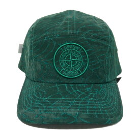 Supreme×STONE ISLAND ストーンアイランド 国内正規 23AW 23FW Camp Cap キャンプキャップ ロゴ刺繍 総柄 Dark Green ダークグリーン 緑 Free【中古】