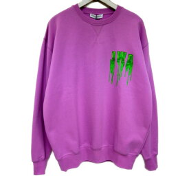 JW ANDERSON JWアンダーソン 国内正規 22AW JWA SLIME LOGO CLASSIC SWEATSHIRT スライムロゴ クルーネックスウェット JW0040 PG0408 PINK GREEN ピンク L【中古】